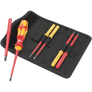 Wera Werkzeug-Set Kraftform Kompakt Universal Tool Finder, 7-teilig, in schwarzer Gürteltasche.