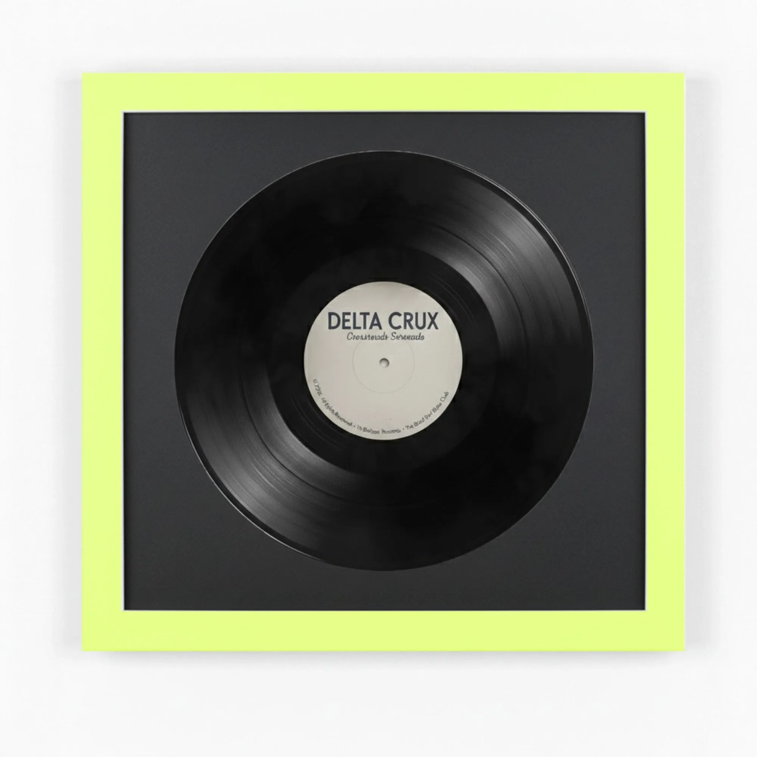 K-Möbel Schallplatten Rahmen Grün 40x40cm mit Schwarzem Passepartout für die Vinyl