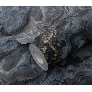 Erismann Vliestapete Elle Decoration 4 Mystic Spell Blau mit Glitzer-Effekten.