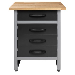 Ondis24 Werkbank Bernd mit 4 Schiebern, Buche Arbeitsplatte, Werkstatteinrichtung.