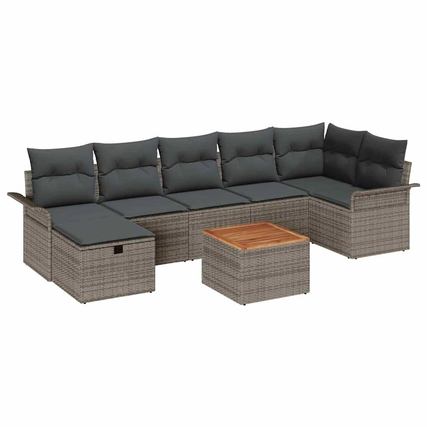 vidaXL Garten-Sofa-Set 8-Tlg Grau Poly Rattan 3359461 günstig online kaufen