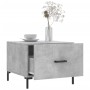 2er Set Couchtische in Betongrau (50x50x40 cm) mit Schublade und Eisenbeinen.