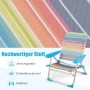 Costway 2er Set Strandstühle, klappbar, mit bunten Streifen und verstellbarer Rückenlehne.