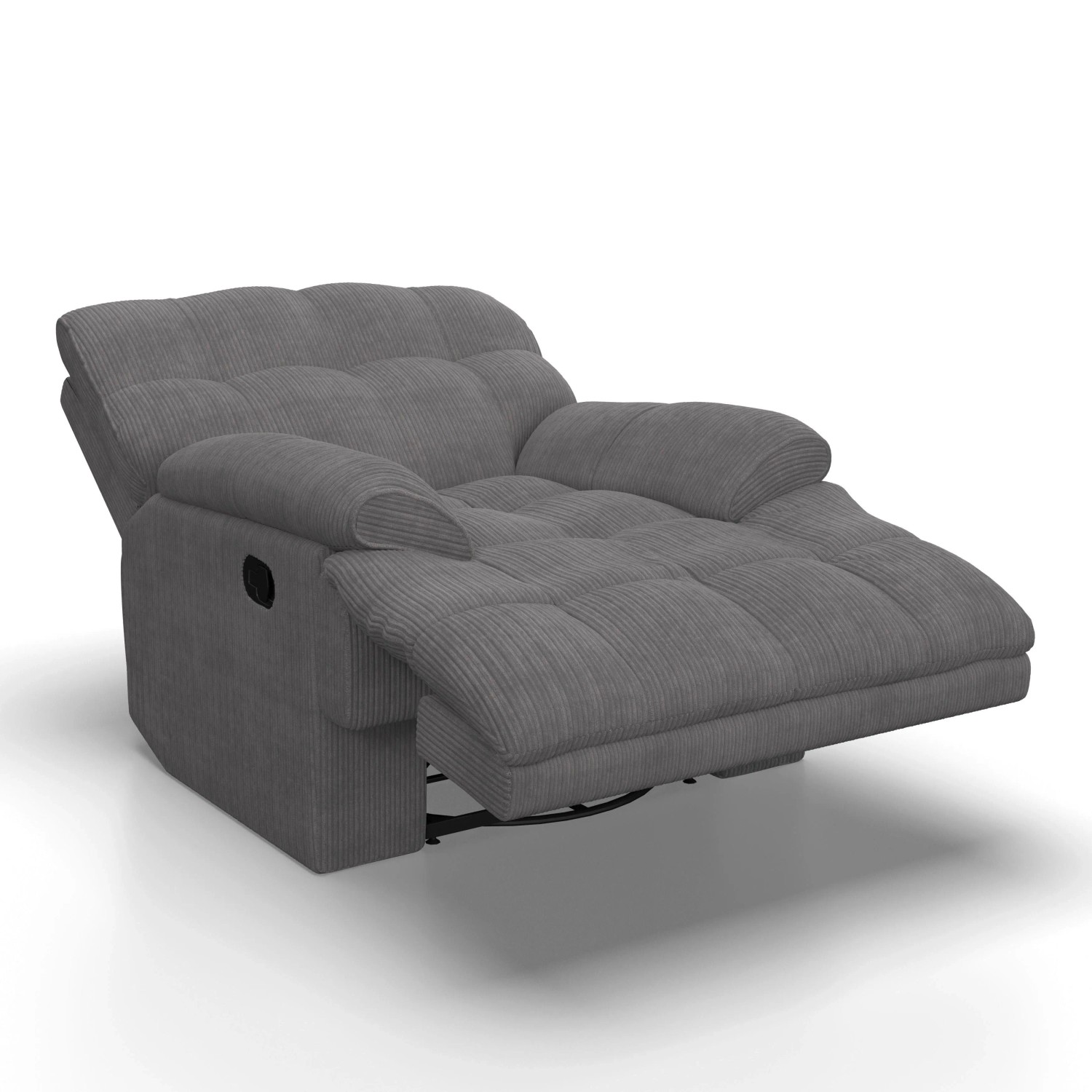 Bessagi Home Sessel Natalie Dunkelgrau/ Cord Drehbar