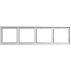Jung LS990 Abdeckrahmen, 4-fach, Alpinweiß, für Schalter und Steckdosen.