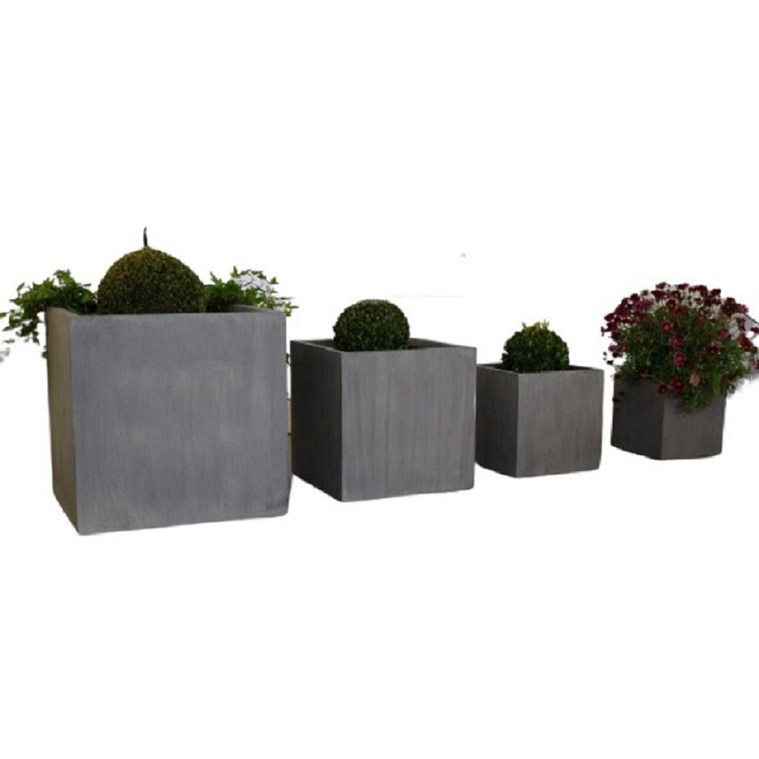 Jet-Line Outdoor Blumenkübel Flora 4er Set Cubes Betonoptik günstig online kaufen