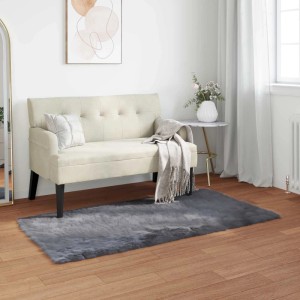 vidaXL Kunstschaffell Teppich Tafalla Anthrazit 80 x 150 cm Polyester 42021588