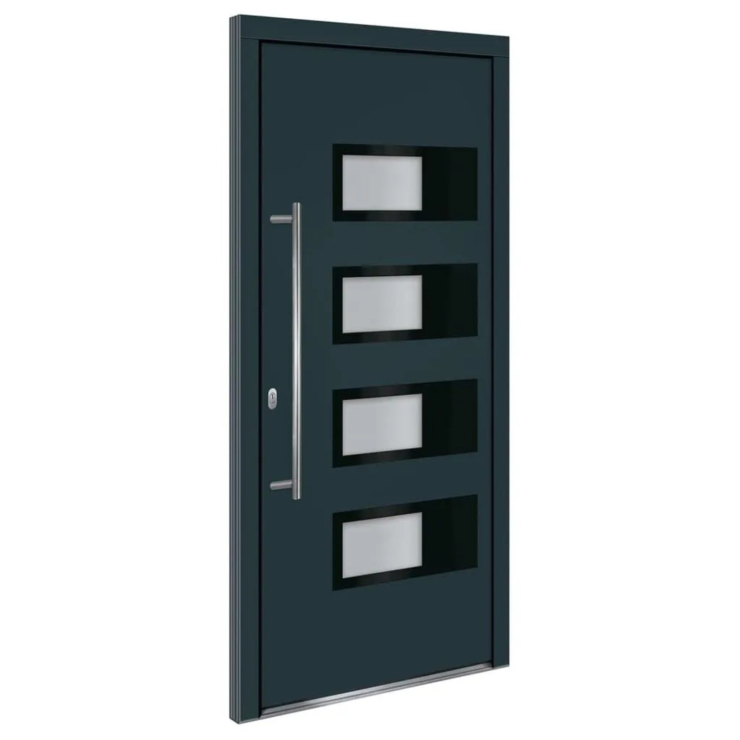 vidaXL Haustür Anthrazit 100x210 cm Aluminium und PVC 3157072