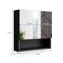 Vicco Badspiegelschrank Irma, anthrazit hochglanz, 54x55 cm, mit offenem Fach. Badmöbel zur Wandmontage.