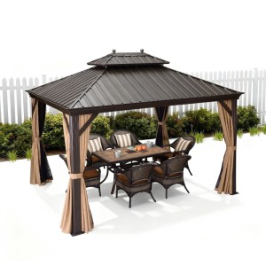 Purple Leaf Pavillon 365 cm X 300 cm X 291 cm Bronze Gartenpavillon mit Moskitonetz