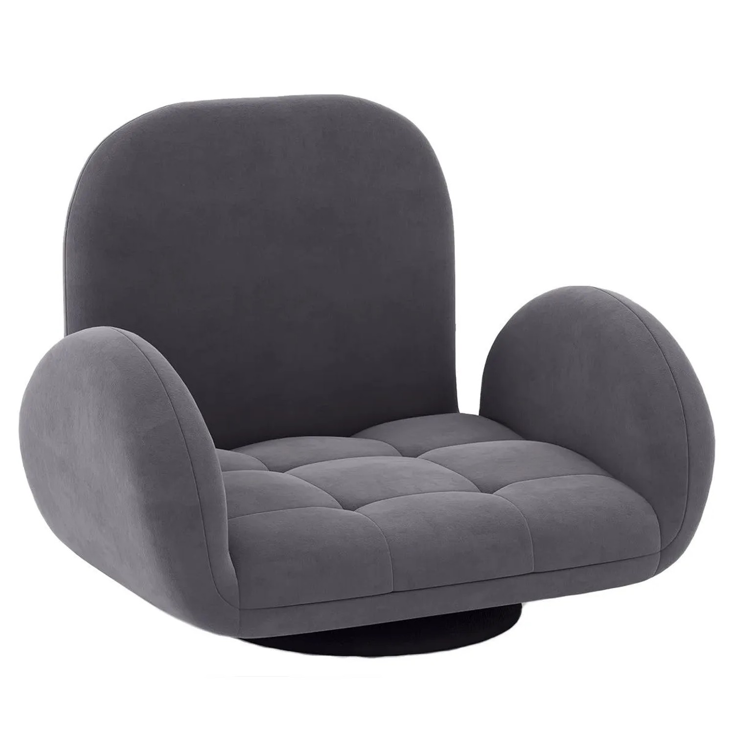 Costway Bodenstuhl Drehbar mit Rückenlehne & Armlehnen Grau günstig online kaufen