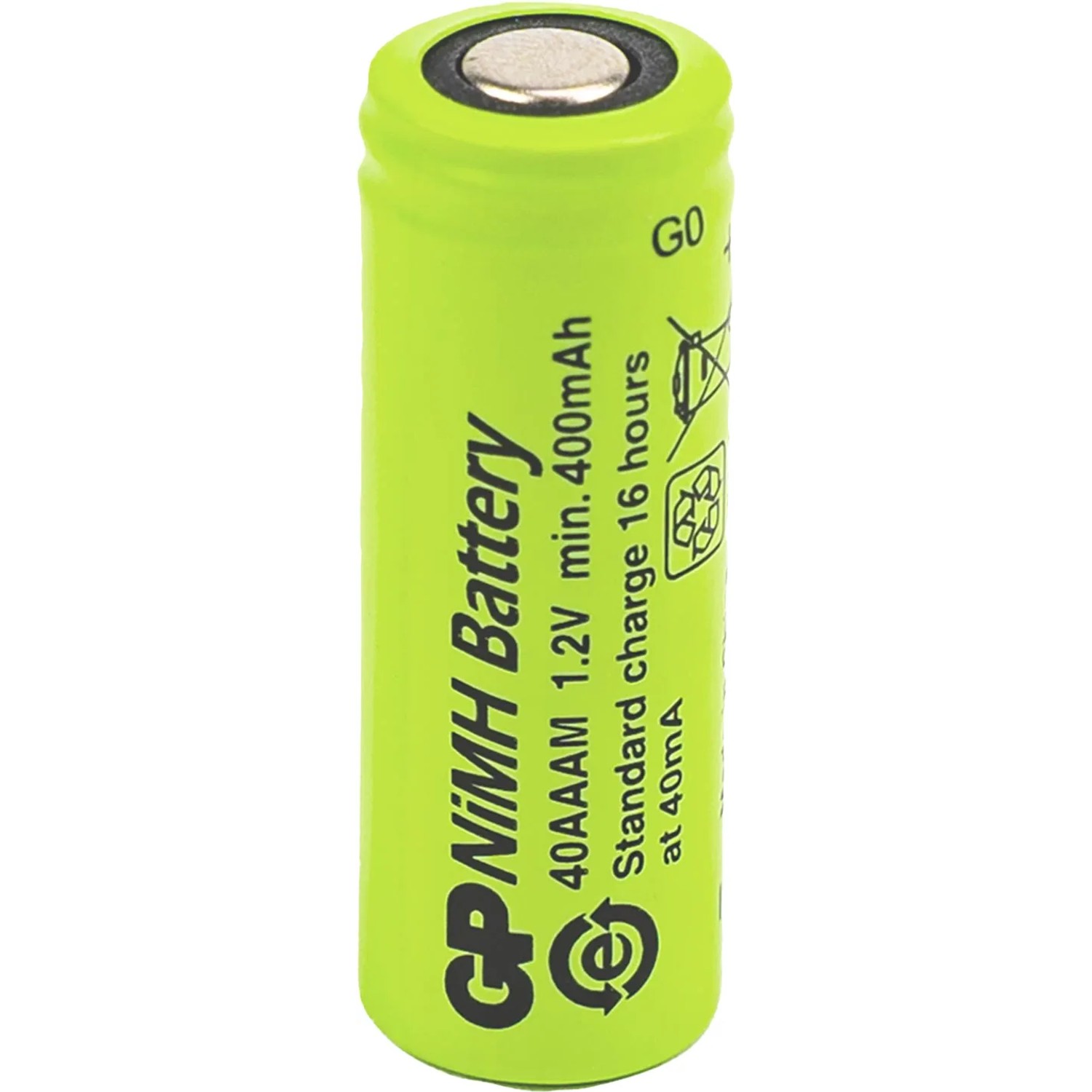 Grüne Gp Battery Akku für Solarlampe, 2/3 AAA Format, wiederaufladbar.
