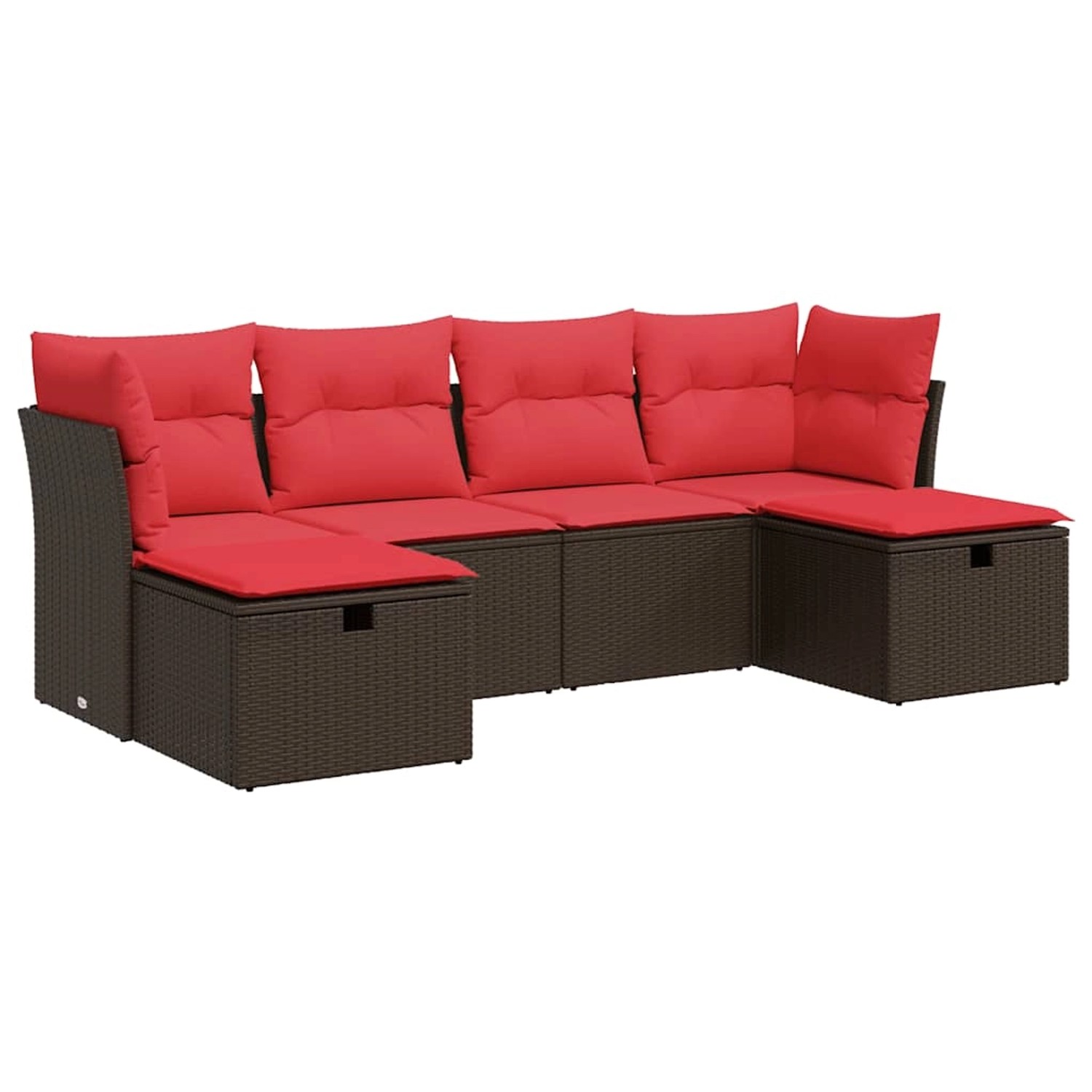 vidaXL 6-Tlg Garten-Sofagarnitur mit Kissen Braun Poly Rattan 3325330 günstig online kaufen