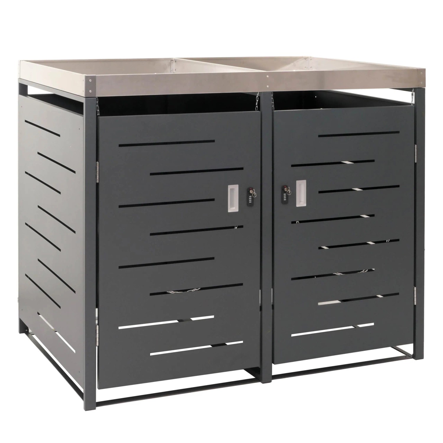 MCW 2er-/4er-Mülltonnenverkleidung H40 125x140x102cm Anthrazit