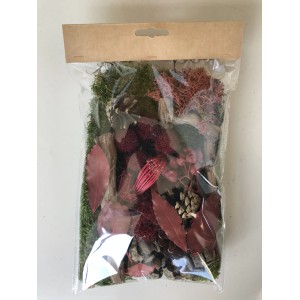 Dekomix Rot-Grün im Beutel: Naturmaterialien zum Basteln und Dekorieren.