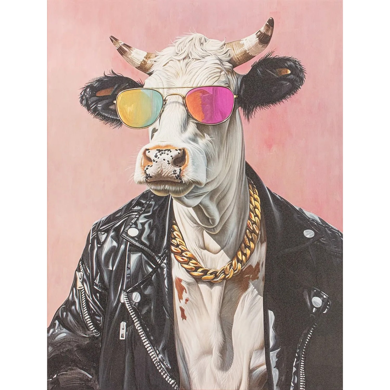 Art Universe Leinwandbild Bull Easy Dressed Cool 60 x 80 cm