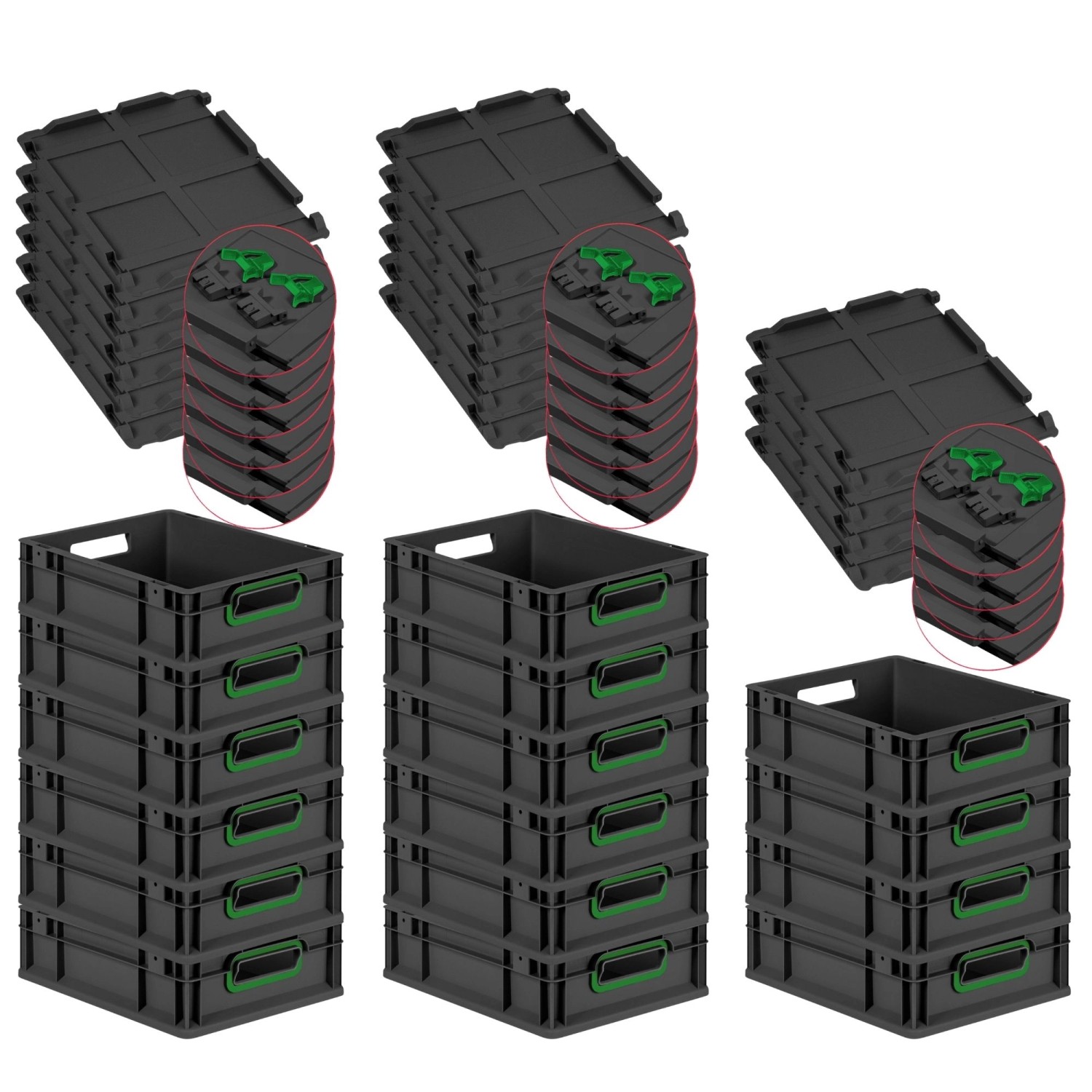 PROREGAL SuperSparSet 16x Eurobox Nextgen Color Mit Scharnierdeckel HxBxT 1 günstig online kaufen