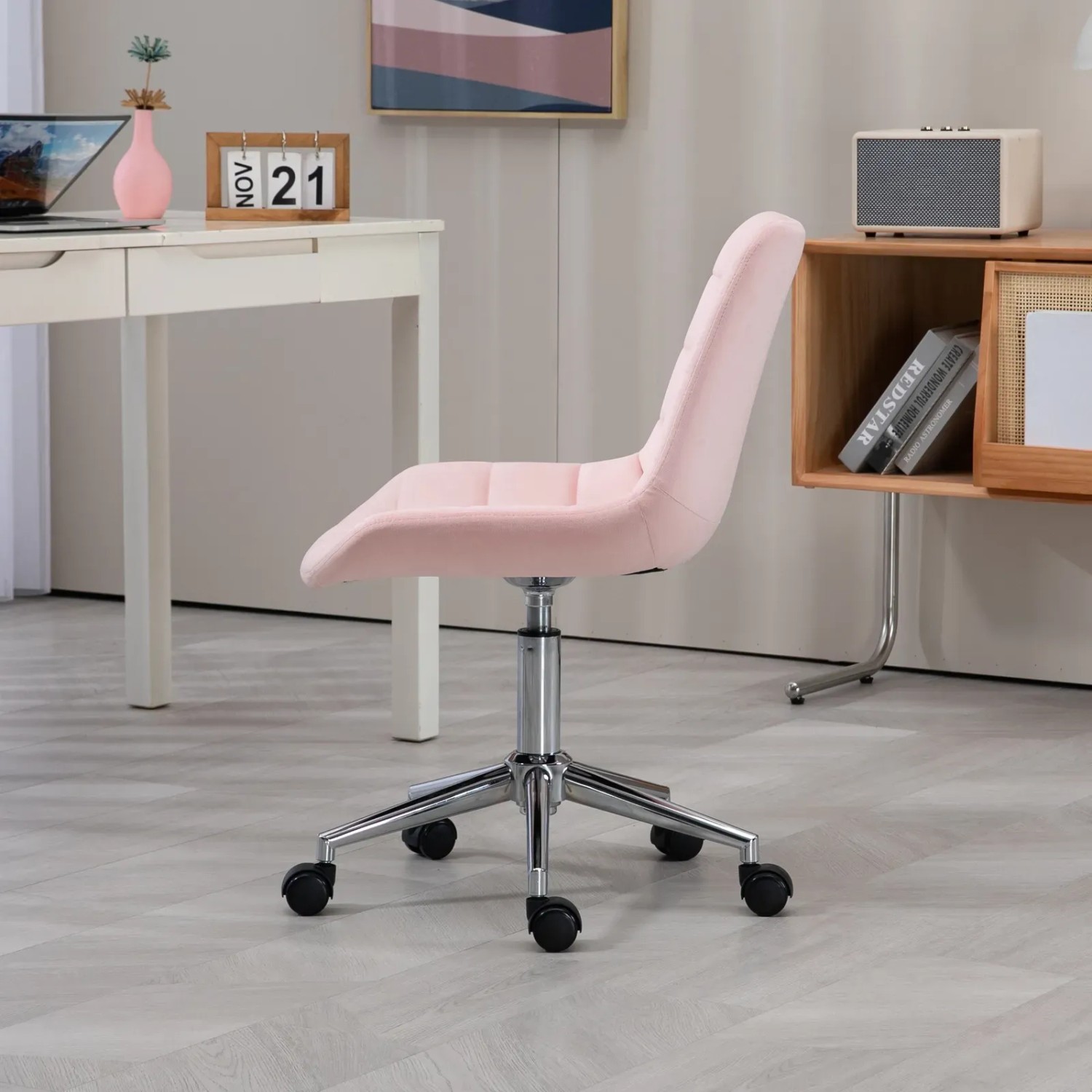 Svita Micky Kinder Bürostuhl, rosa Schreibtischstuhl mit Rollen und Höhenverstellung.