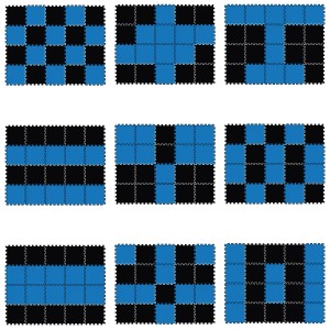 LittleTom Puzzlematte, 18-teilig, schwarz & dunkelblau. Weiche Spielmatte für Babys und Kinder.
