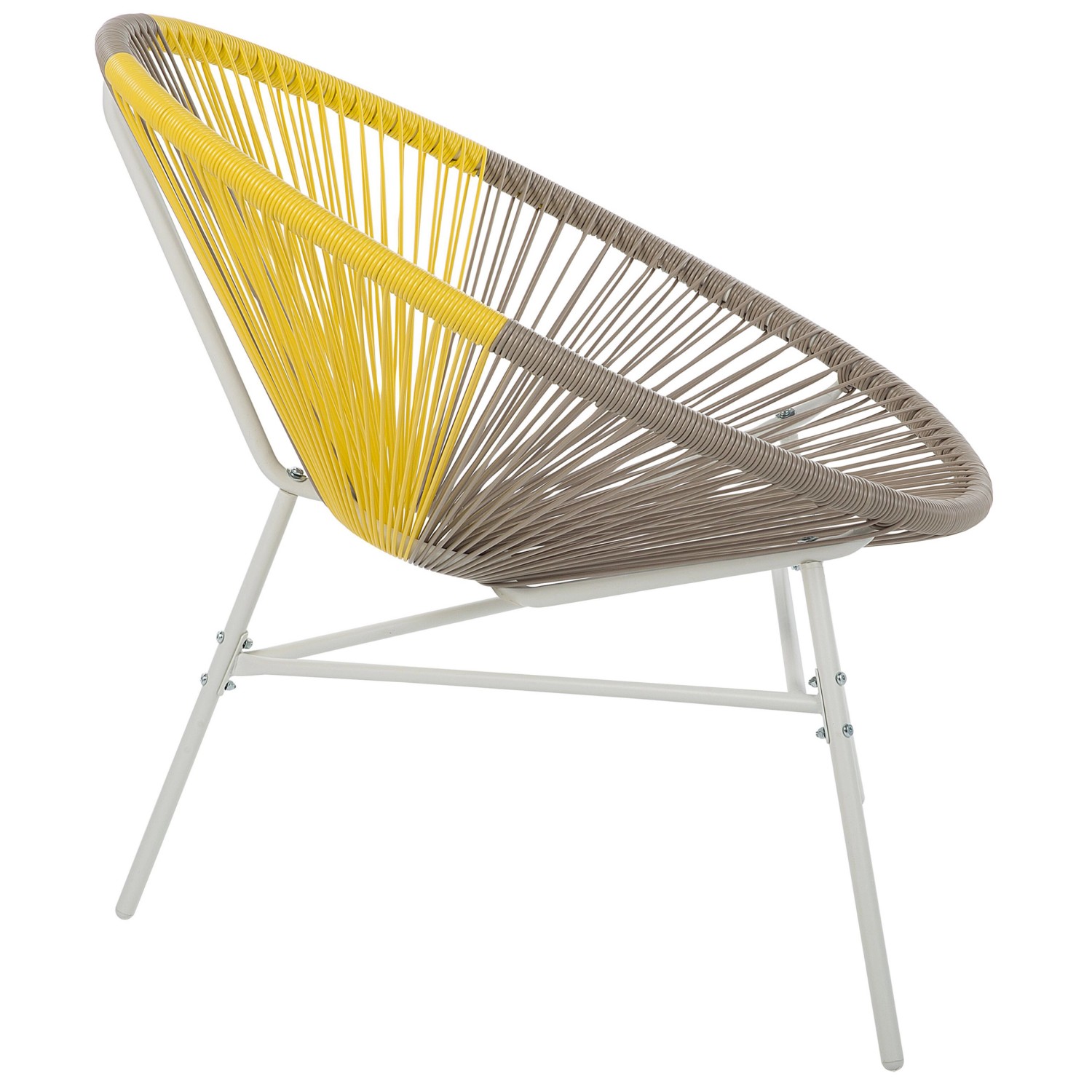 Bunter Cocktailsessel (Gelb, Beige, Weiß) von Beliani, ideal für Garten und Balkon.