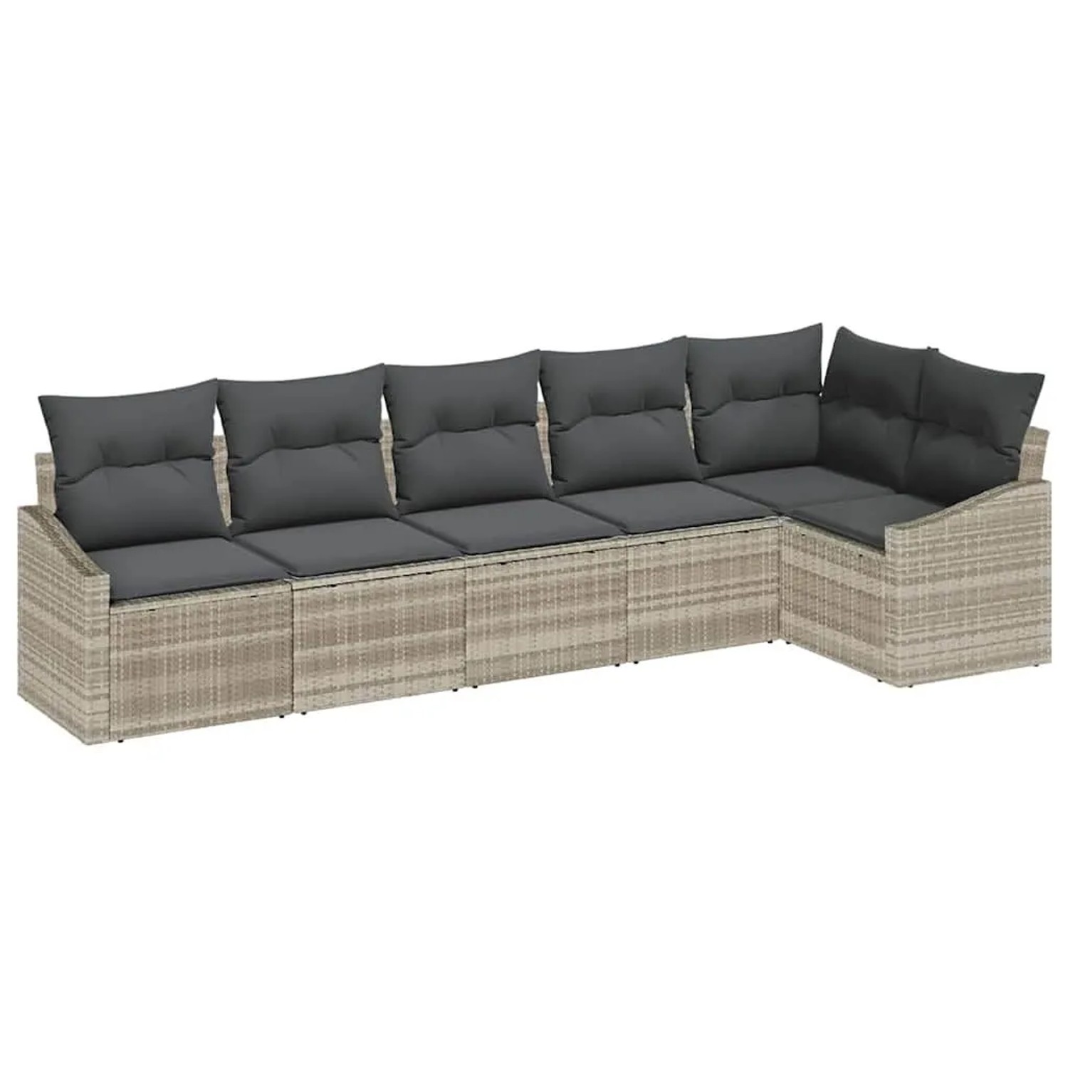 vidaXL Gartensofa-set mit Kissen 6-Tlg Hellgrau Poly-Rattan 3355411 günstig online kaufen