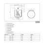 Technische Zeichnung Thermoflow Warmwasserspeicher DS30-15, Maße und Bauteile im Überblick.