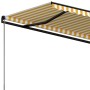 Manuell einziehbare Markise 400x350 cm mit gelb-weiß gestreiftem Stoff und anthrazitfarbenem Rahmen.