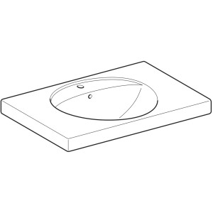 Geberit Preciosa Waschbecken, 80 cm, mit Ablage und KeraTect Beschichtung.