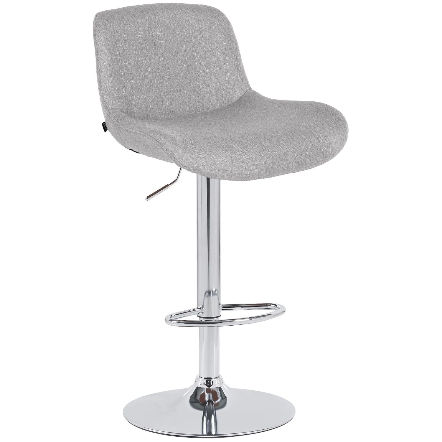 DELUKE Barhocker PONOR Stoff Hellgrau 50x50x85cm Silber Barstuhl Höhenverstellbar Mit Lehne Drehbar Tresenhocker Tresenstuhl