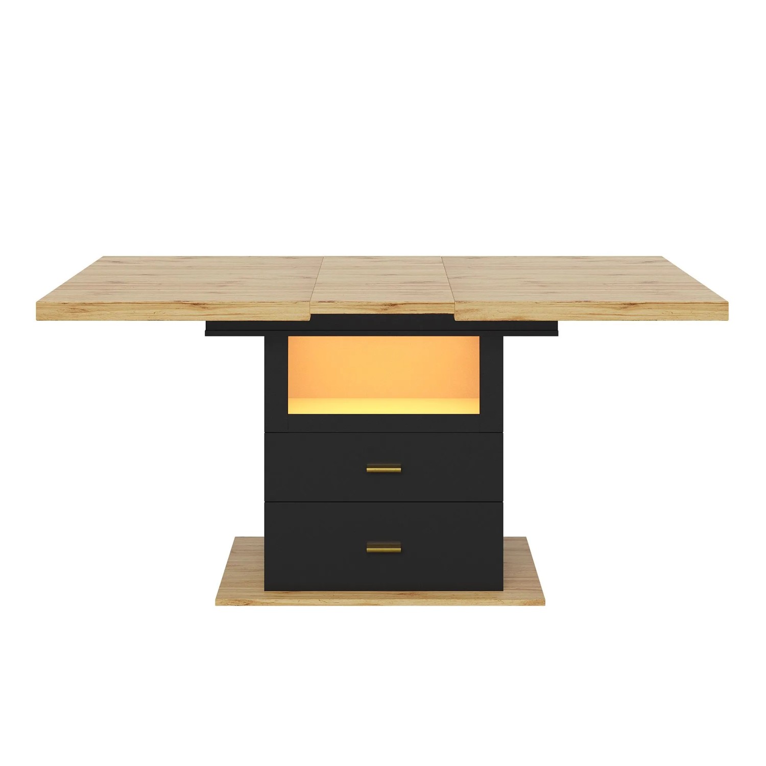 Merax Esstisch 110x140x80x75 cm Ausziehbar LED 6 Personen Küche Terrasse