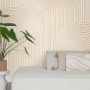 ESTAhome Fototapete mit 3D Muster in Hellbeige, Halbkreise und Linien.