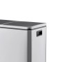 Svita TM2X24 Mülleimer, 48L, silberner Treteimer mit zwei Fächern und Inneneimer.