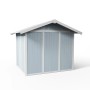 Grosfillex Kunststoff-Gerätehaus Utility 4,9 in Graublau, Gartenhaus aus PVC.