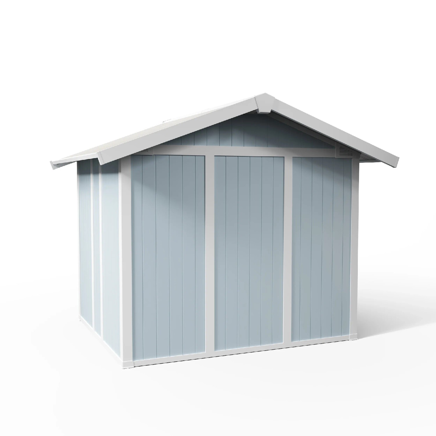 Grosfillex Kunststoff-Gerätehaus Utility 4,9 in Graublau, Gartenhaus aus PVC.