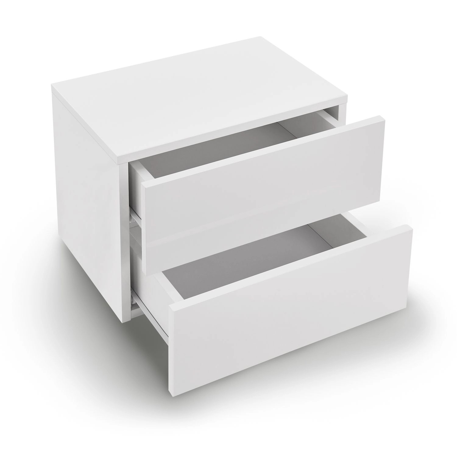 Juskys Wandschrank Nachttisch 40x29x30 cm mit 2 Schubladen Weiß