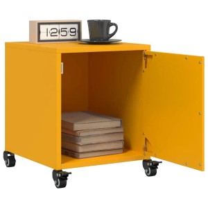 vidaXL Nachttische 2 Stk, Senfgelb 36x39x43,5 cm Stahl 846621
