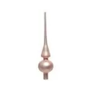 Matte rosa Christbaumspitze aus Glas, 26 cm, mit spitzem Abschluss und Kugelform.