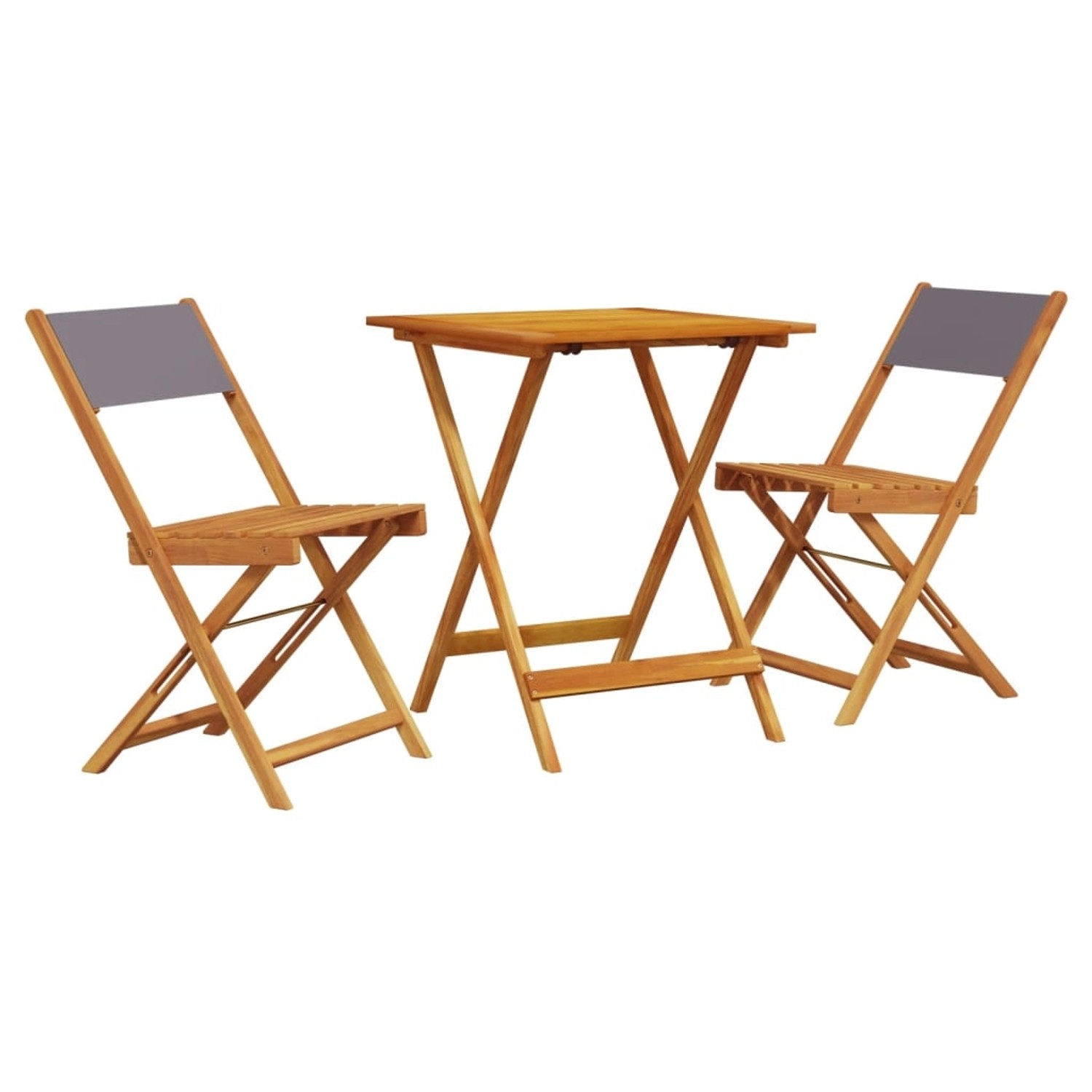 vidaXL 3-tlg Bistro-Set Anthrazit Stoff und Massivholz Modell 8