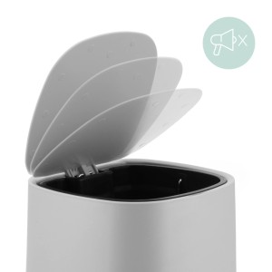 Relaxdays Tretmülleimer Kunststoff Grau Softclose Trittpedal 5 l 25 cm x 21,5 cm x 21,5 cm 1 kg