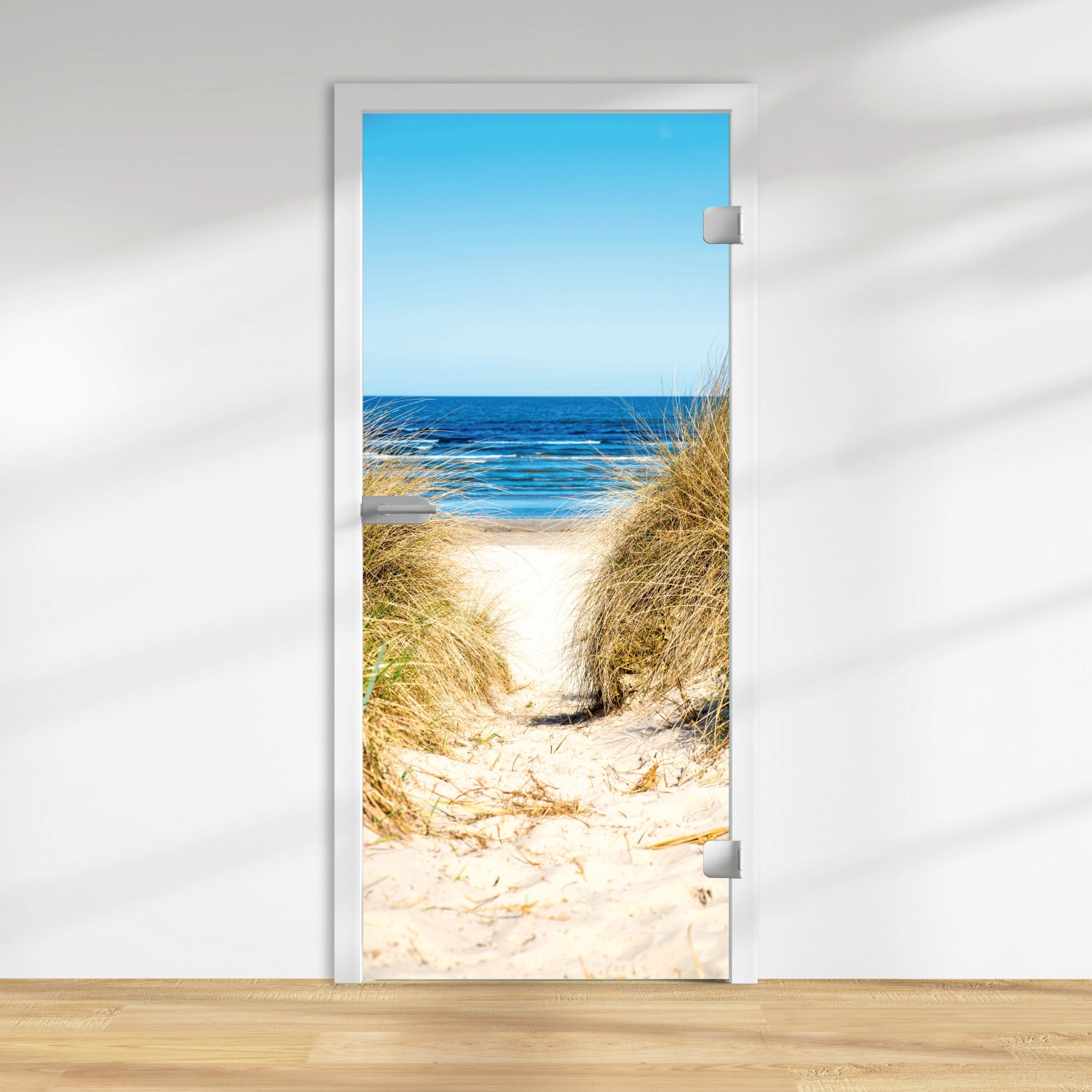 Glasdrehtür VSG Weißglas Digitaldruck 42/08 DIN LI/RE 1972 x 834 x 8 mm