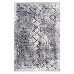 Grauer MeGusta Outdoor-Teppich im Vintage Used-Look, 150x230 cm.