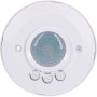 Weißer LED Deckensensor mit PIR und 360° Erfassungswinkel für Deckenmontage.