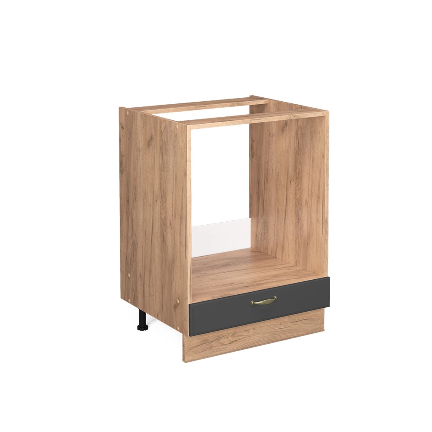 Vicco Herdumbauschrank Fame-Line Anthrazit-Gold/Goldkraft Eiche 60 cm ohne Arbeitsplatte