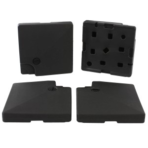 Schwarzer Schirmständer für MCW Ampelschirm A96, bestehend aus vier Teilen.