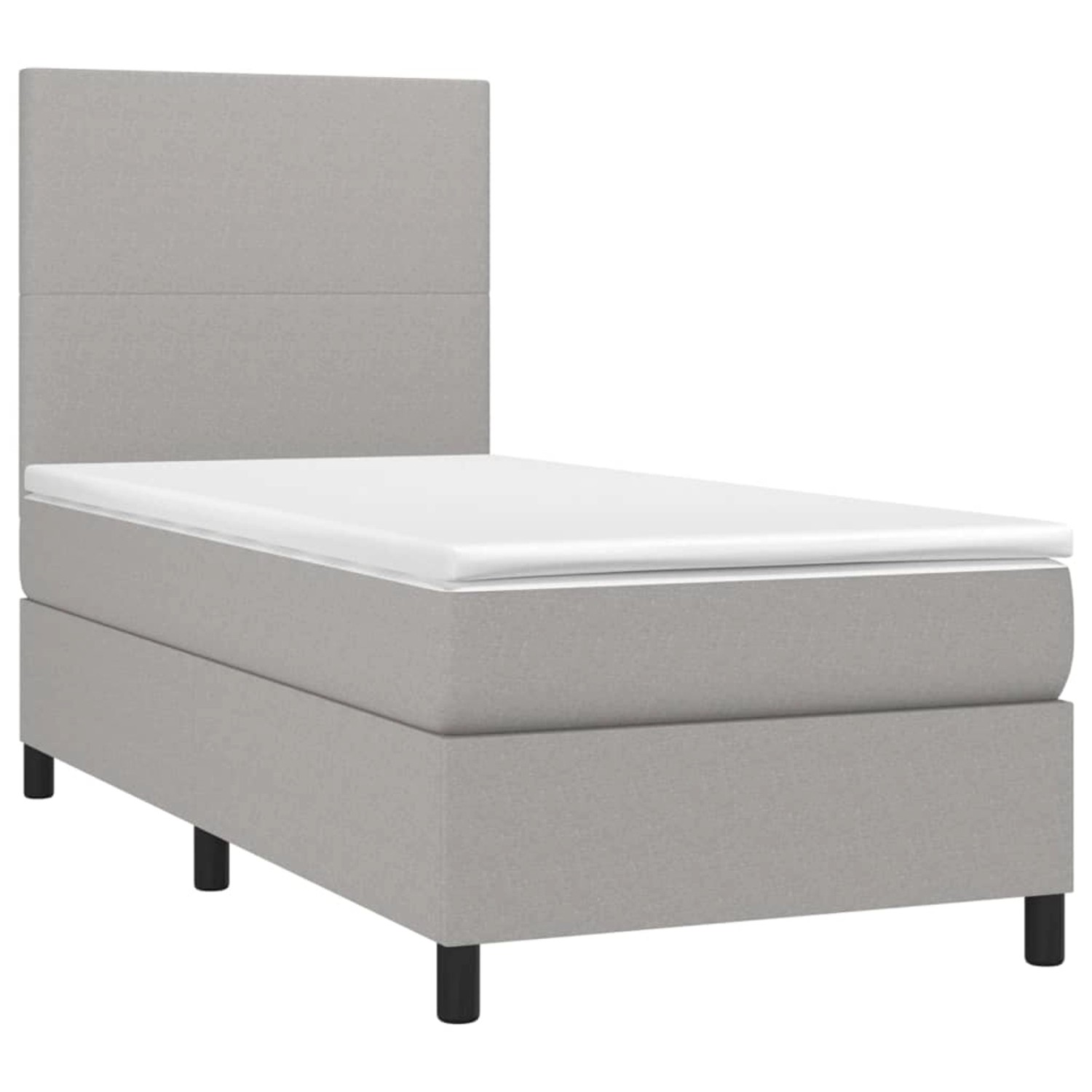 vidaXL Boxspringbett mit Matratze & LED Hellgrau 80x200 cm Stoff 3134669 günstig online kaufen