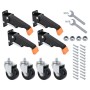 HMF 6750 Schwerlastrollen Absenkbar für Werkbank 4 Stück 65 mm bis 300 kg Schwarz_6