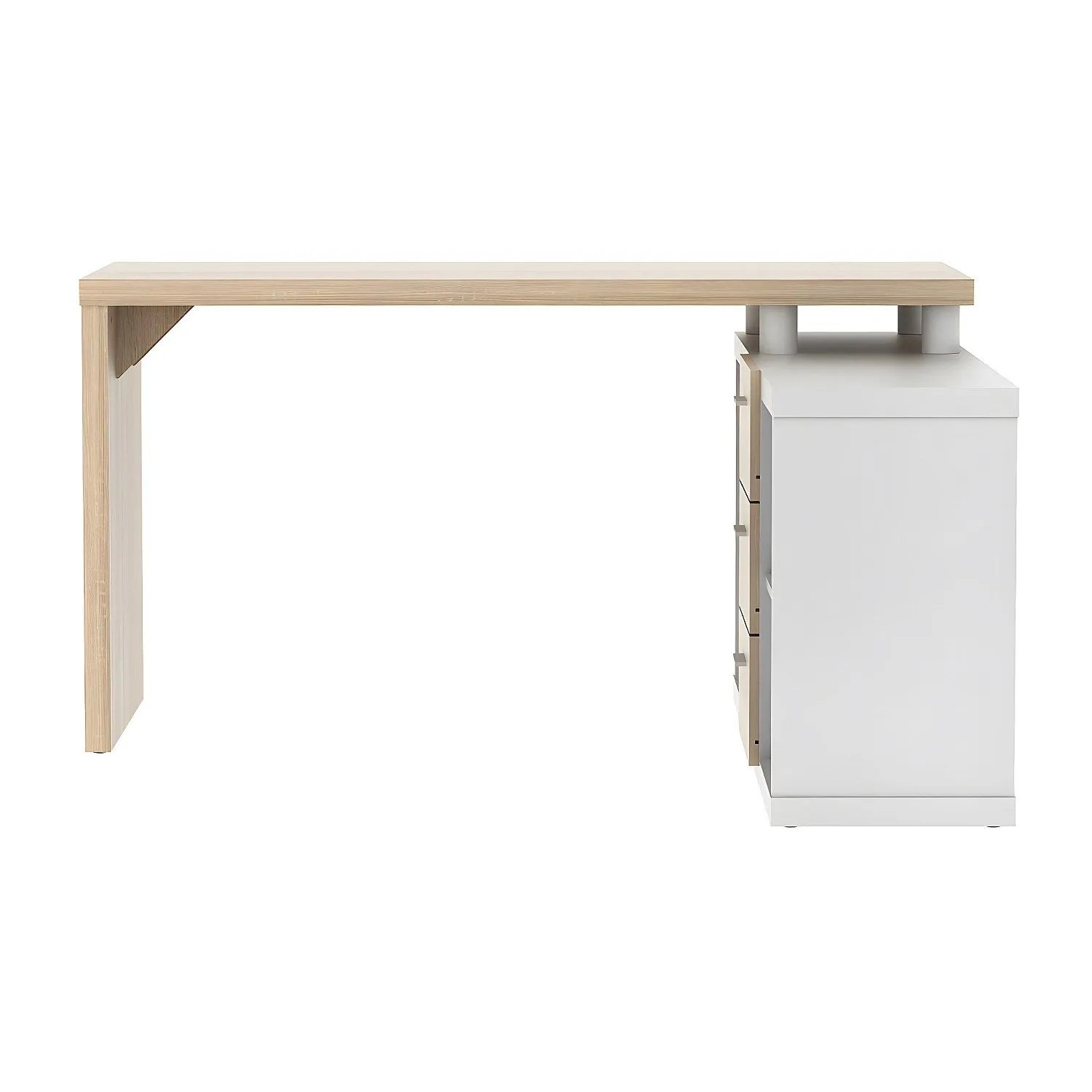 Vente-unique Schreibtisch Aldric Naturfarben Hell  Weiß 140 cm