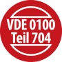 Rotes VDE 0100 Teil 704 Logo für die Baustellen Kabeltrommel, 25m IP44.