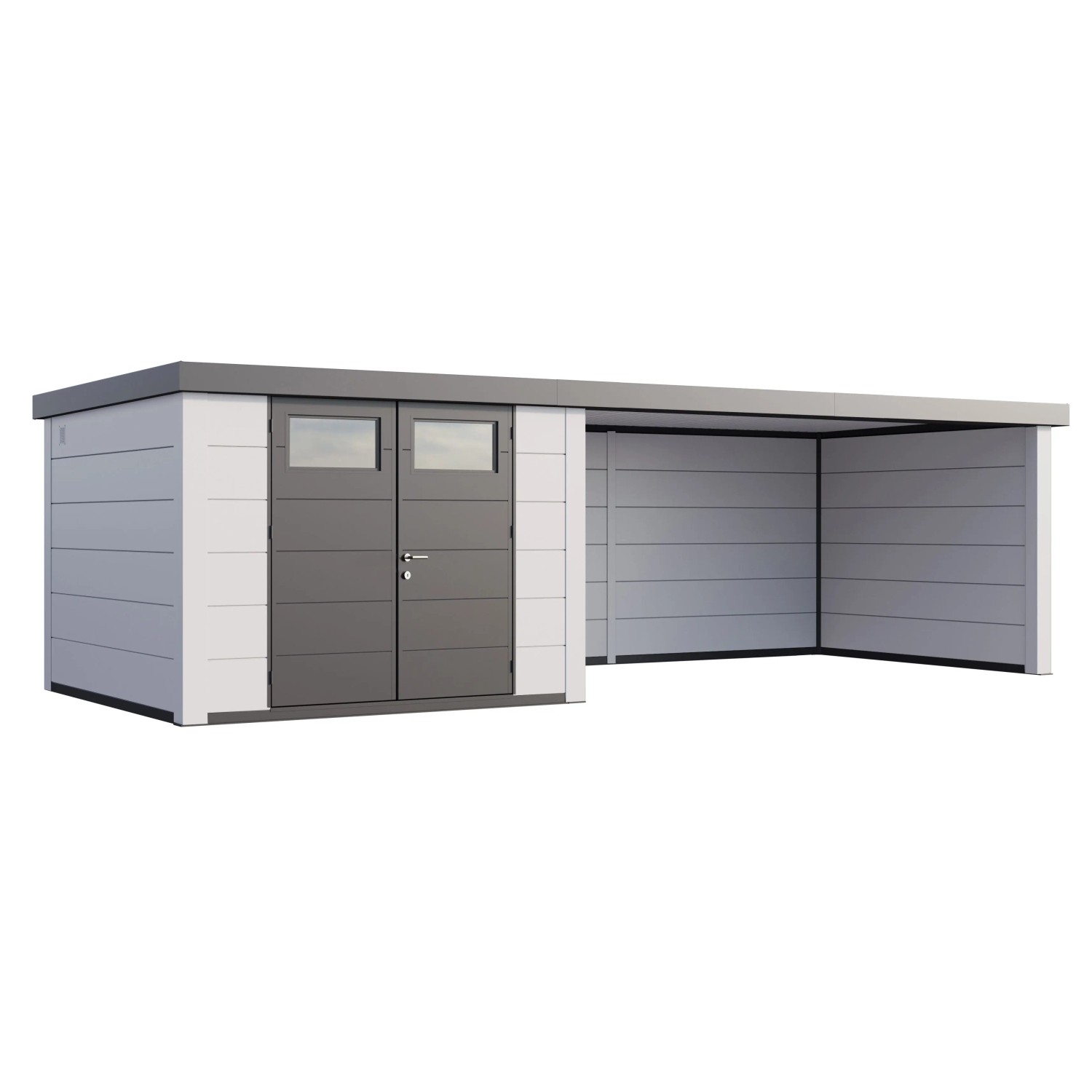 Gerätehaus Classico 3330 Lounge XL Rechts mit Weiße Ecken 792 x 298 cm Weiß günstig online kaufen