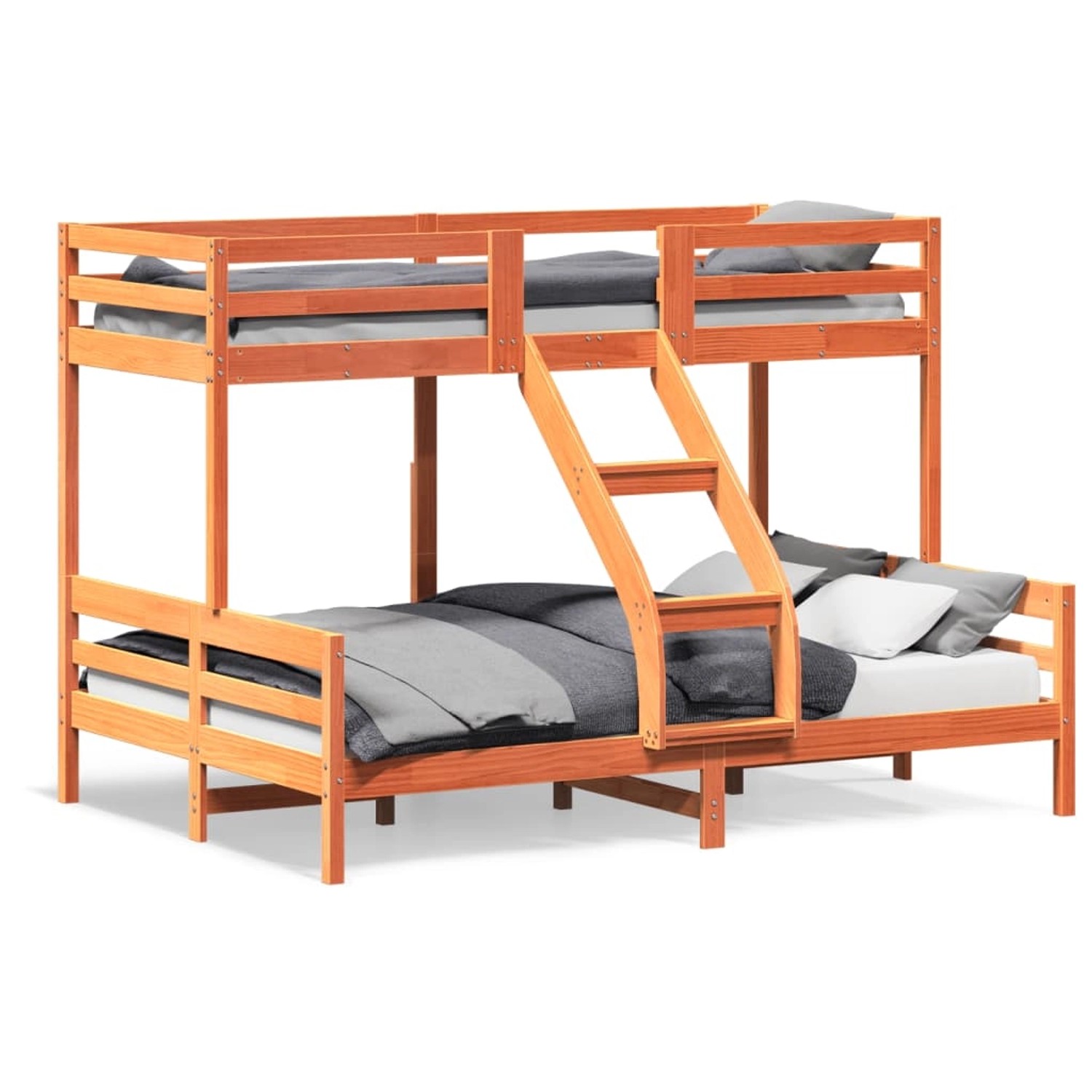 vidaXL Etagenbett 80x200/140x200 cm Wachsbraun Massivholz Kiefer 3207168 günstig online kaufen